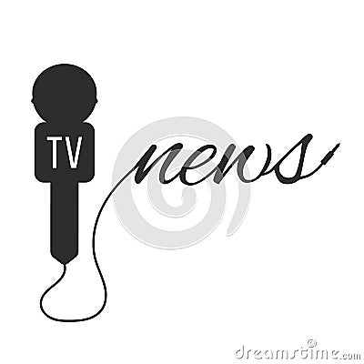 Breaking news with black microphone Vector Illustration
