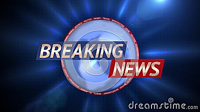 Breaking News - Broadcast Graphics Title Stock Photo