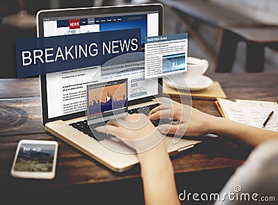 Breaking News Media Announcement Social Concept Stock Photo