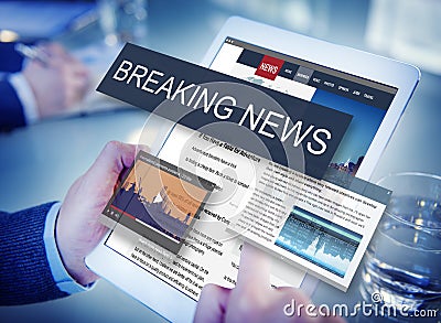 Breaking News Media Announcement Social Concept Stock Photo