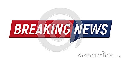 Breaking news headline minimalistic logo on white background. Entertaining show with news. Vector Illustration. Vector Illustration