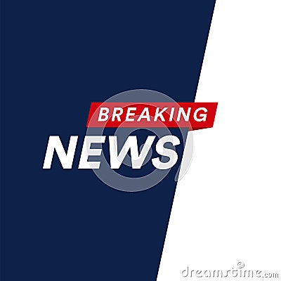 Breaking news modern concept. World news template backgorund. Vector illustration. TV screen division into 2 parts Vector Illustration