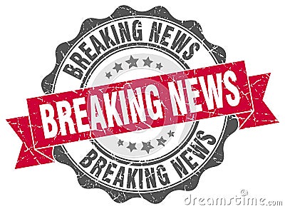 Breaking news stamp Vector Illustration