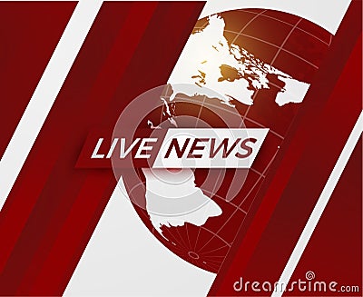 Breaking News vector background with globe for backdrop. EPS10 Vector Illustration