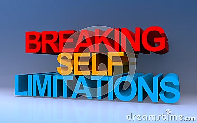 breaking self limitations on blue Stock Photo