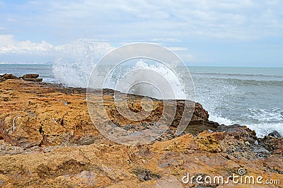 Breaking Waves - Storm On The Beach Stock Photo