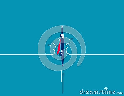 Breakthrough business obstacle to success. Business vector illustration Vector Illustration