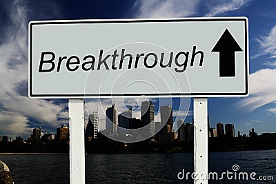 Breakthrough go straight sign Stock Photo