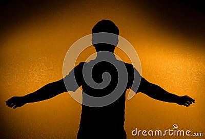 Breakthrough - male silhouette Stock Photo