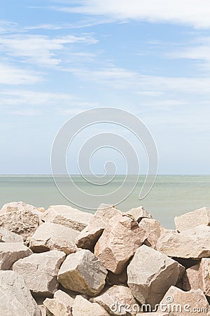 Breakwater at Cassino beach Stock Photo