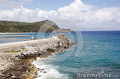 Breakwaters at Marina di Camerota, Italy Stock Photo