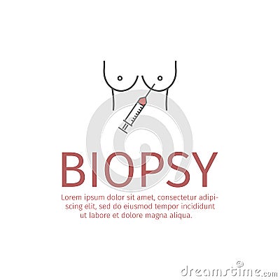 Breast Biopsy flat icon Vector Illustration