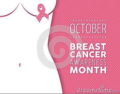 Breast cancer awareness campaign woman background Vector Illustration