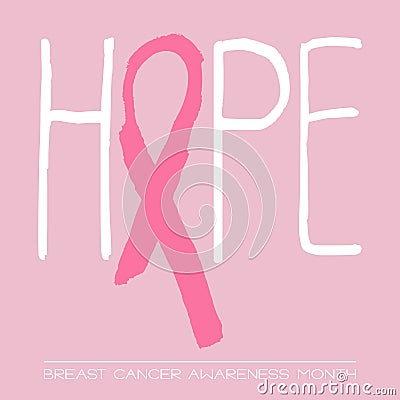 Breast cancer awareness month - conceptual poster Vector Illustration