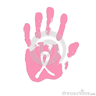 Breast cancer awareness month - conceptual poster Vector Illustration