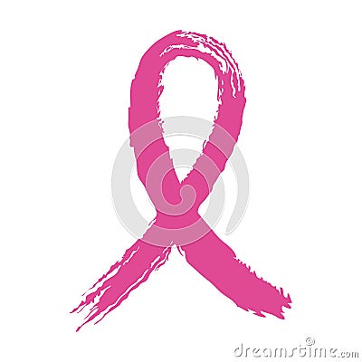 Breast cancer awareness month grunge pink ribbon motivation vector Vector Illustration