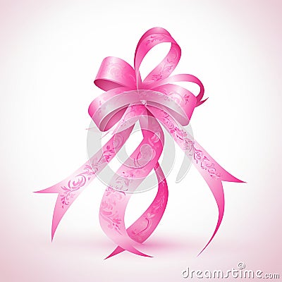 Breast cancer awareness pink color zta pink ribbon pink ribbon store pink ribbon pilates diamante ribbon Vector Illustration