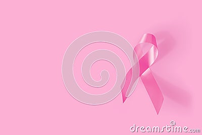 Breast cancer awareness pink ribbon background Stock Photo