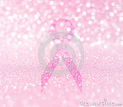 Breast cancer awareness pink ribbon Stock Photo