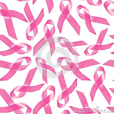 Breast cancer awareness pink ribbon pattern Stock Photo