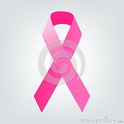 Breast cancer awareness pink ribbon. Women healthcare concept. Vector Illustration