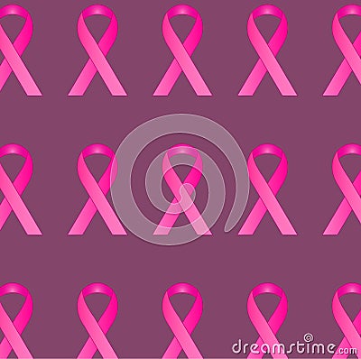 Breast cancer awareness ribbon pattern Vector Illustration