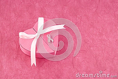 Breast Cancer Awareness Ribbon Pin Stock Photo