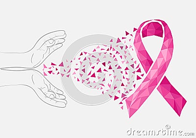 Breast cancer awareness ribbon transparency human Vector Illustration