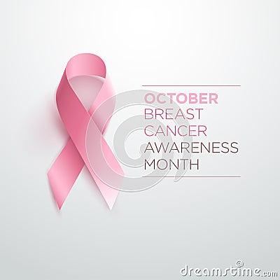 Breast Cancer Awareness Ribbon Vector Illustration