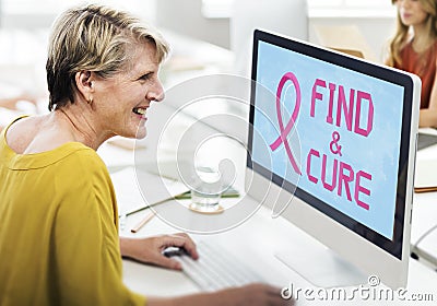 Breast Cancer Believe Hope Woman Illness Concept Stock Photo