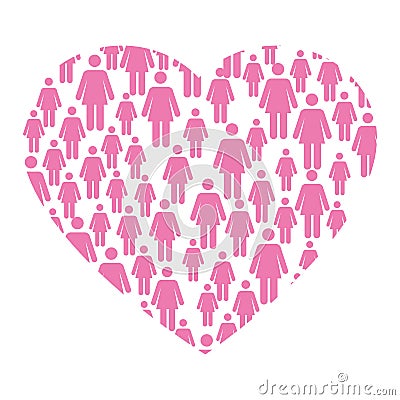 Breast cancer campaign heart Vector Illustration