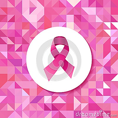 Breast cancer campaign ribbon hipster pattern Vector Illustration