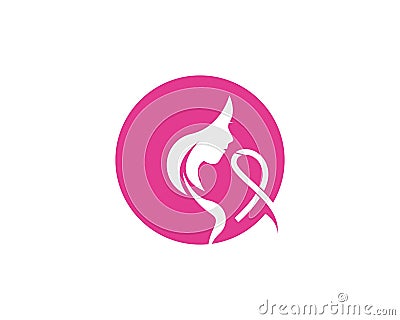Breast cancer care logo vector template Vector Illustration