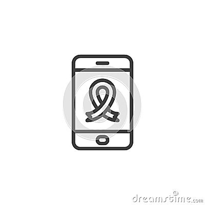 Breast Cancer charity line icon Vector Illustration