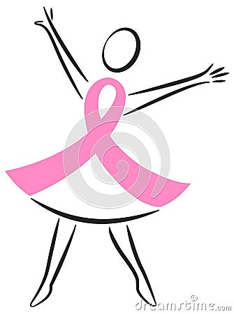 Breast Cancer Pink Ribbon Woman/eps Vector Illustration