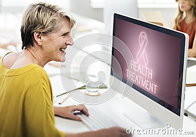 Breast Cancer Support Fight Care Hope Graphic Concept Stock Photo