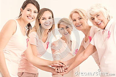 Breast cancer unity and friendship Stock Photo