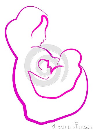 Breast feeding Vector Illustration