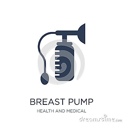 Breast pump icon. Trendy flat vector Breast pump icon on white b Vector Illustration