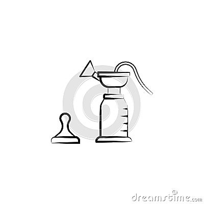 Breast pump, motherhood, maternity hand drawn icon. One of the women health icons for websites, web design, mobile app Stock Photo