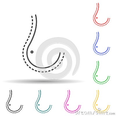 Breast reduction multi color set icon. Simple thin line, outline vector of medical icons for ui and ux, website or mobile Stock Photo