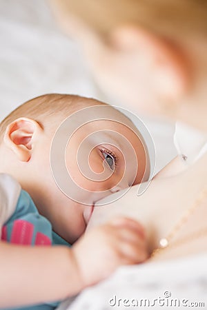 Breastfeeding closeup Stock Photo