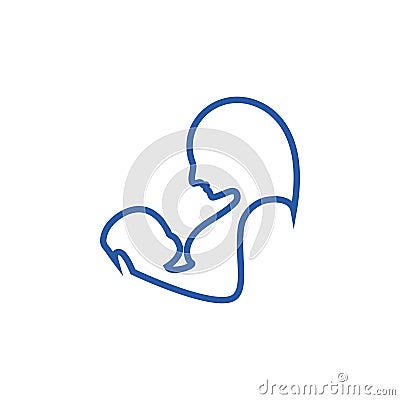 Breastfeeding woman logo icon graphic design template Vector Illustration