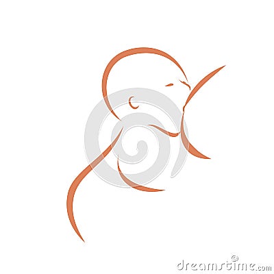 Breastfeeding woman symbol Vector Illustration