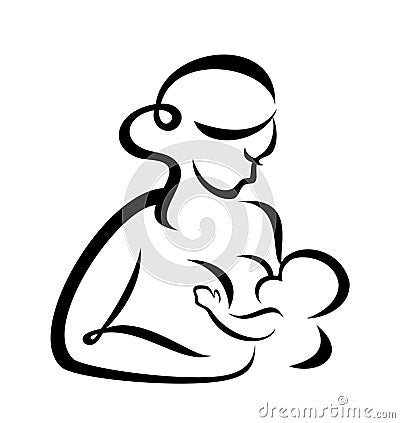 Breastfeeding woman Vector Illustration