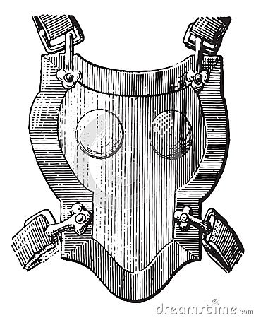 Breastplate armor, vintage engraving Vector Illustration