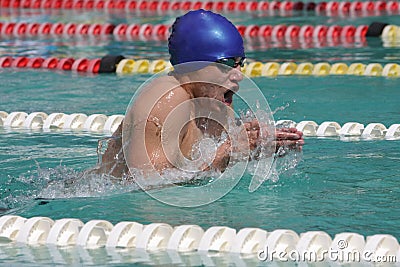 Breaststroke male swimmer Stock Photo