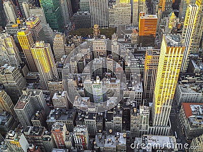 Breath taking view of Manhattan from Empire State Building in NY Stock Photo