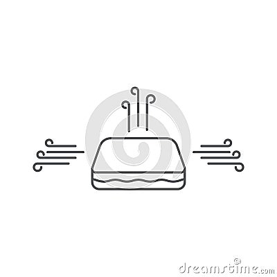 Breathable mattress vector icon symbol isolated on white background Vector Illustration