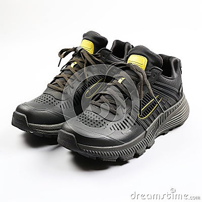 Breathable mesh running shoes for pavement and trails in summer Stock Photo